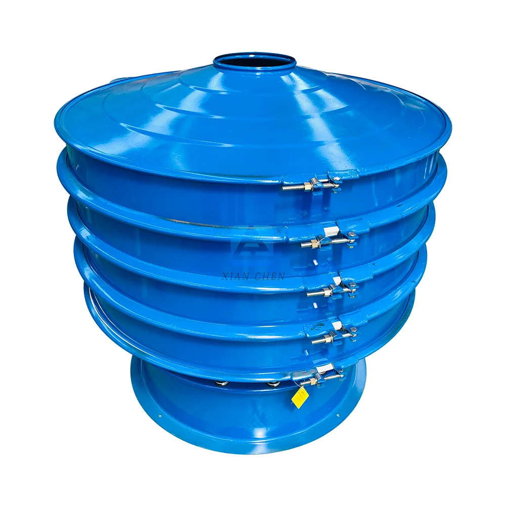 Double Deck Rotary Grain Vibrating Screen Machine New Industrial Food Vanadium Titanium Alloy Sieve Steel Construction Motor