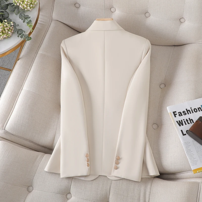 Wholesale Fashion Spring Autumn Ladies Blazer Suit Elegant Solid Color Lapel Collar Slim Fit Jackets Office Blazer For Women