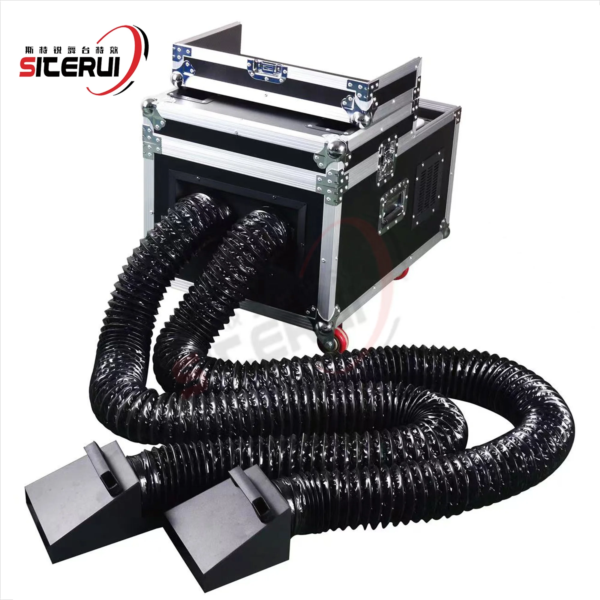 SITERUI SFX 4000W  low fog machine water based Dual Output hazer smoke machine for stage performance and wedding