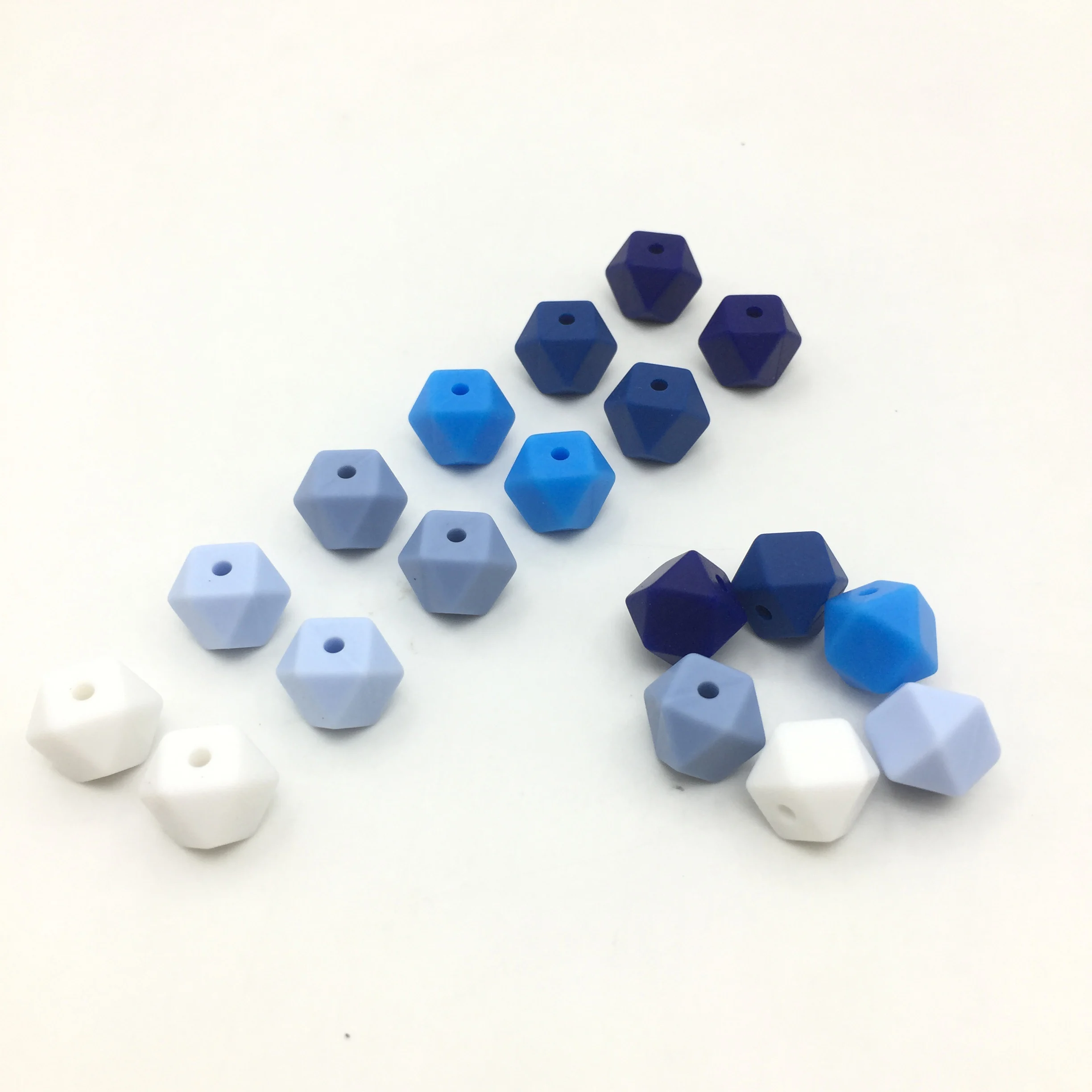 Wholesale New Arrival geometric silicone beads BPA free Food Grade soft Silicone icosahedron beads