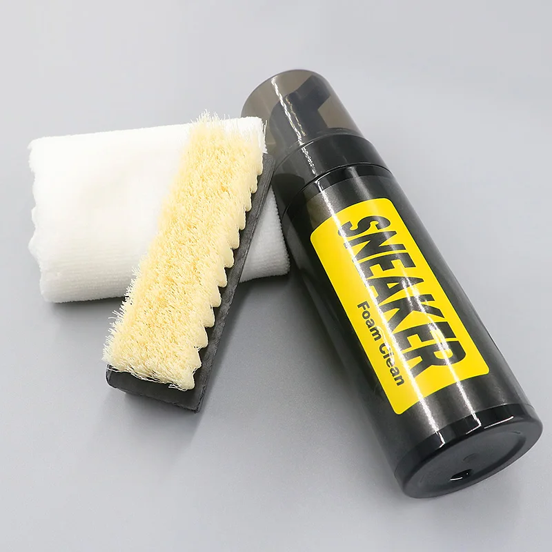 Shoe Foam Cleaner Kit for Sneakers Water Free Foam Shoe Cleaner 5.3 oz White Sneaker Cleaning with Shoe Brush, Towel