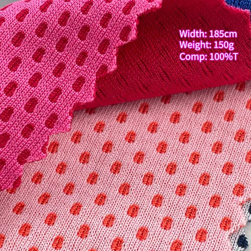 Sustainable football/basketball jersey Dry Fit 100 polyester knitted yarn-dyed Cation honeycomb mesh fabric 150gsm