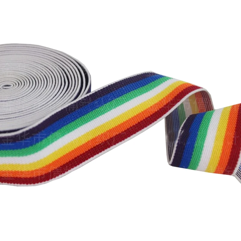 2MM Heavy Weight Polypropylene Ribbon Webbing Strap Nylon Webbing for Bags Rainbow OEM Custom Woven Jacquard for Outdoor 2cm