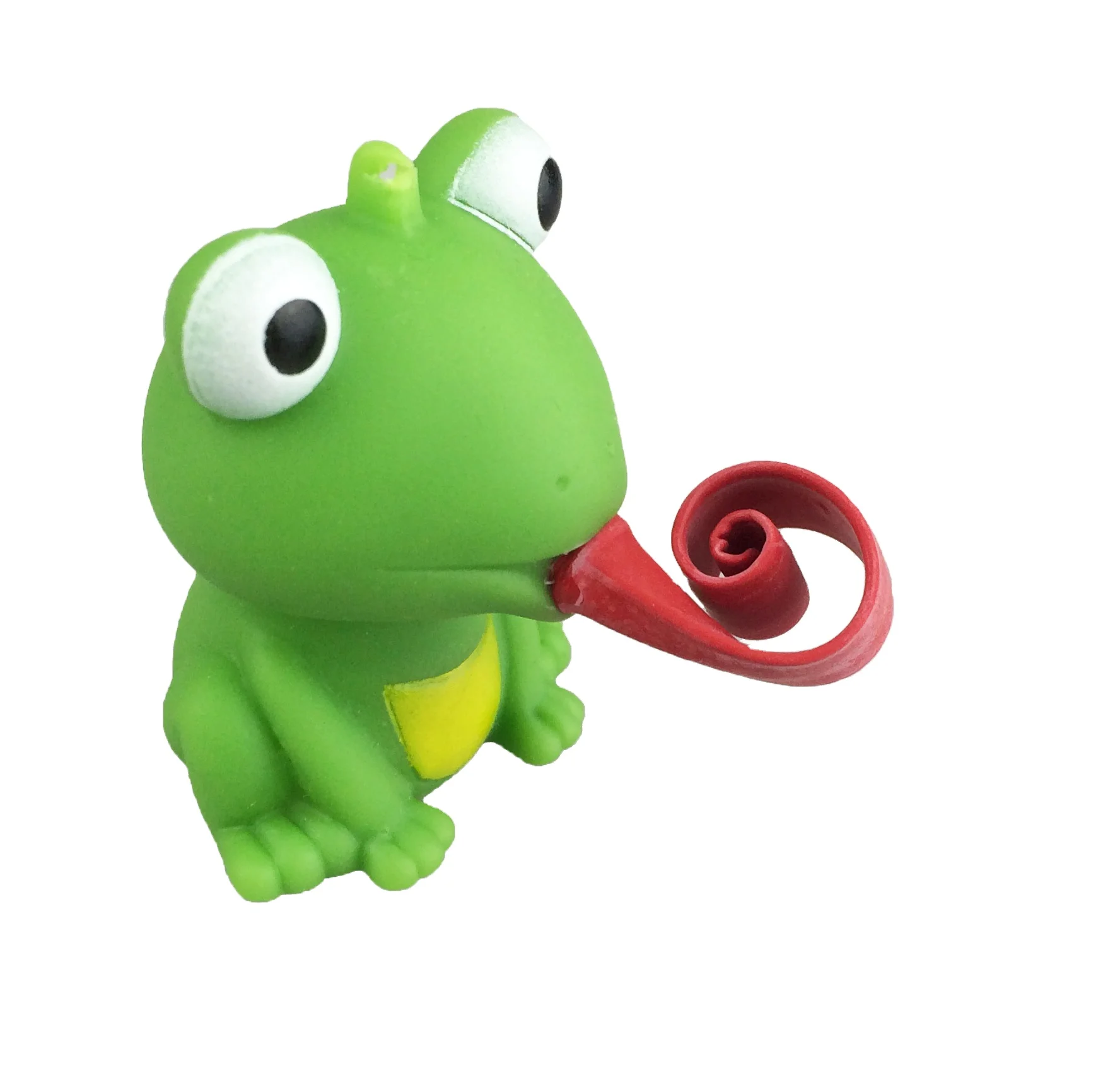 Frog Rolling Tongue Squeeze Keychain for