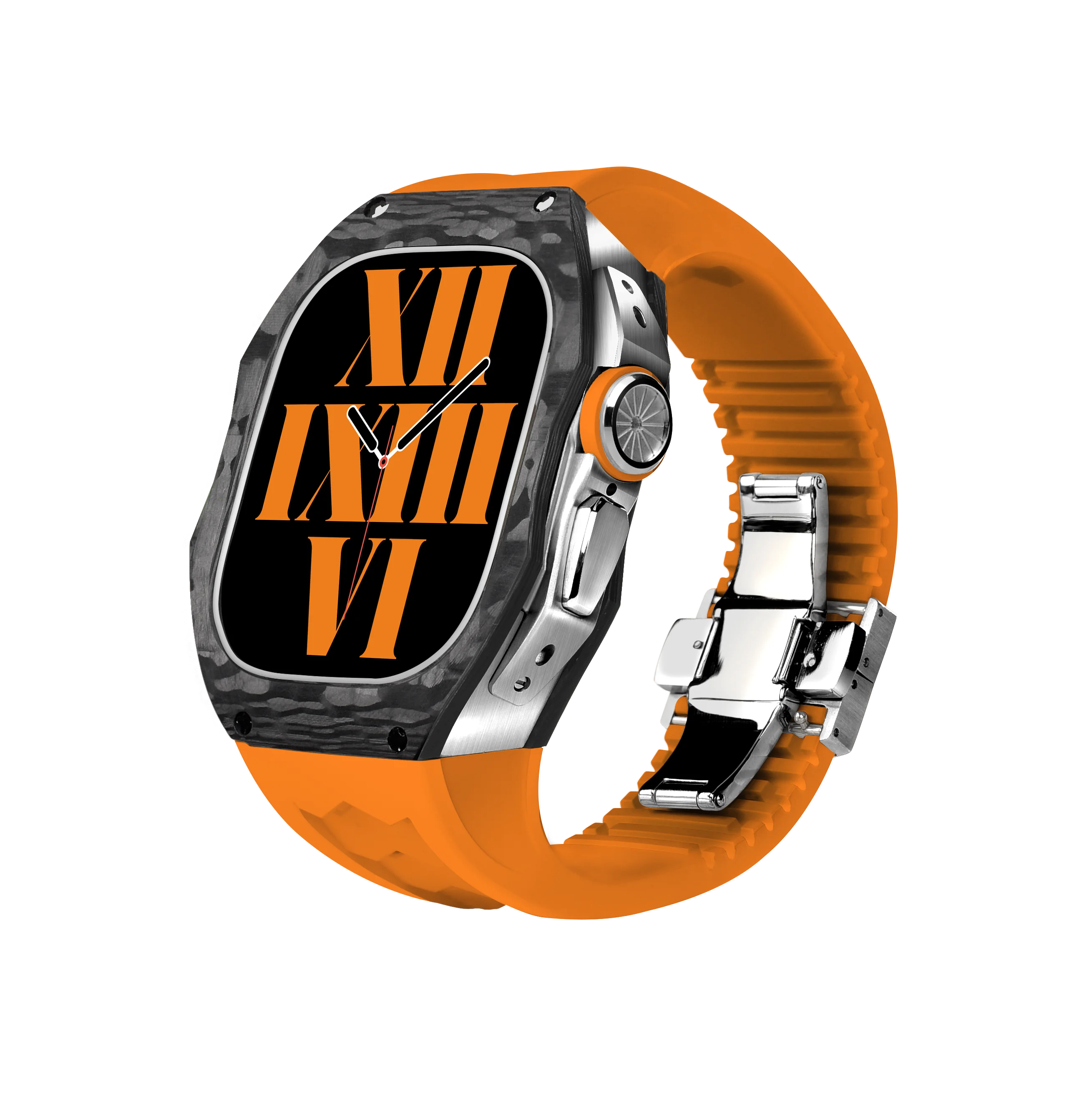 Новый комплект для модификации из углеродного волокна Apple Watch series 8 Ultra 49 мм корпус часов резиновый силиконовый