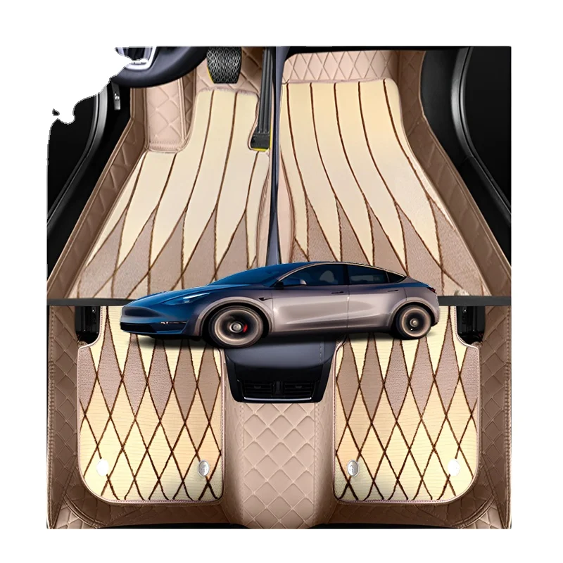 TPE Leather Custom All Weather Wash Floor Waterproof 5D Foot Eva Car Mats For Tesla Model Y 3 X S Cars
