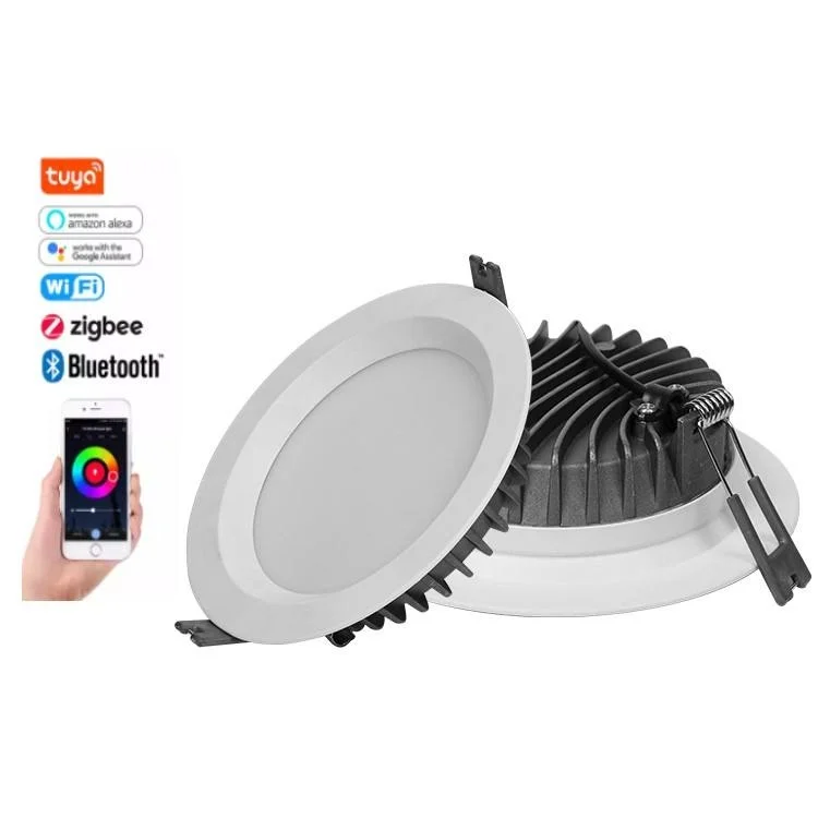 Morden Design SMD Zigbee Connect Dimmable Aluminum Adjustable Waterproof 7 9 12 20 30 Watt LED Downlight