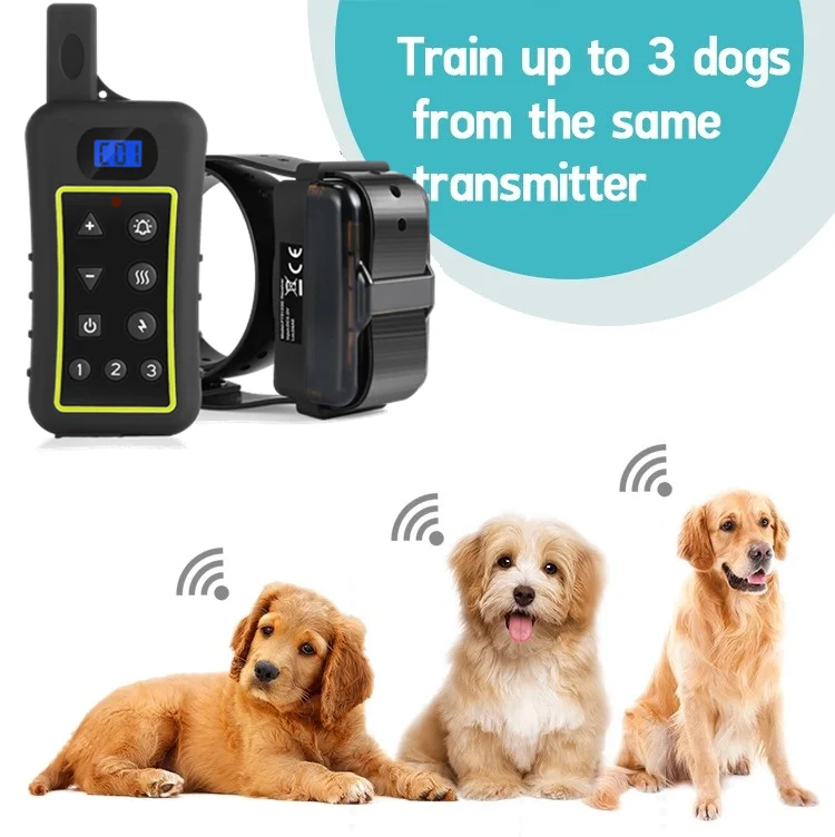 1200m Remote Range  Electric Shock Self Defense Best Dog Hunting Device Dog Training Shock Collar for 3 dogs