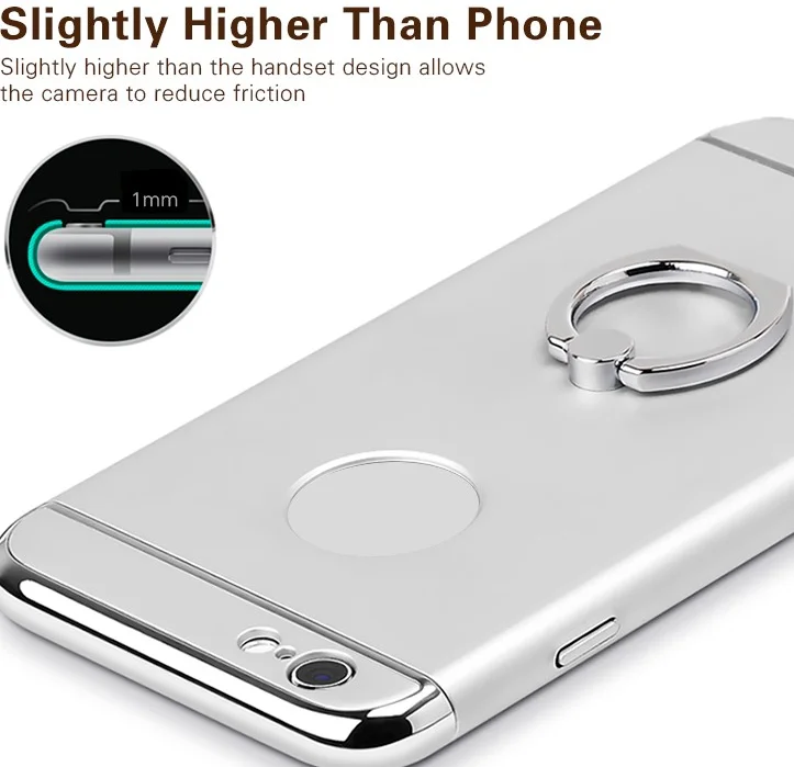 
Shockproof Case for iPhone 7 6 6s 8 Plus X 5 5s se Silicone and Hard PC Back Cover With Car Holder 