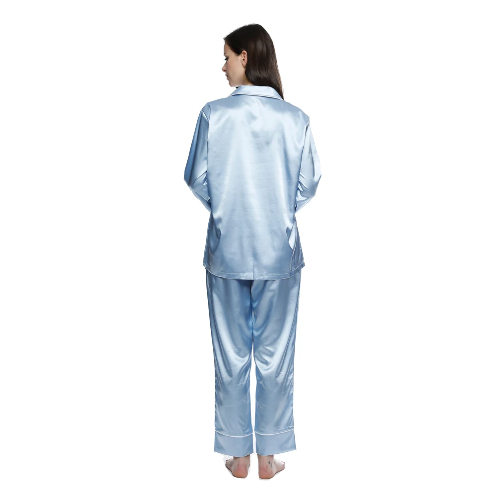 Wholesale Women Silk Satin Long Sleeves Pajamas