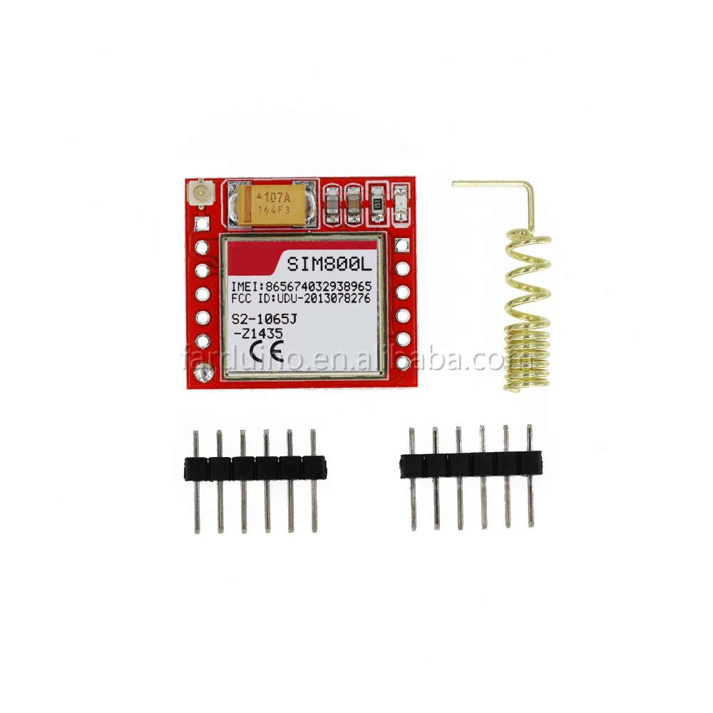 Мини-модуль SIM800L GPRS GSM, карта Micro SIM, беспроводная плата, четырехдиапазонный последовательный порт TTL с антенной
