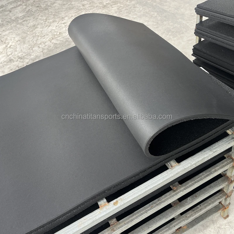 15mm thickness Black with white fleck Rubber GYM Flooring tiles mat