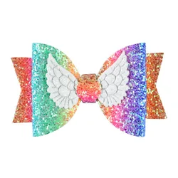 Sequined leather hairpin  Hair Bows for Babies Girls Pencil Back To School Glitter Bow Hair Clips  Accessories Children