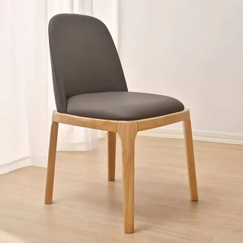 Hot Sale Nordic leather modern luxury design furniture dining room chairs solid wood chairs