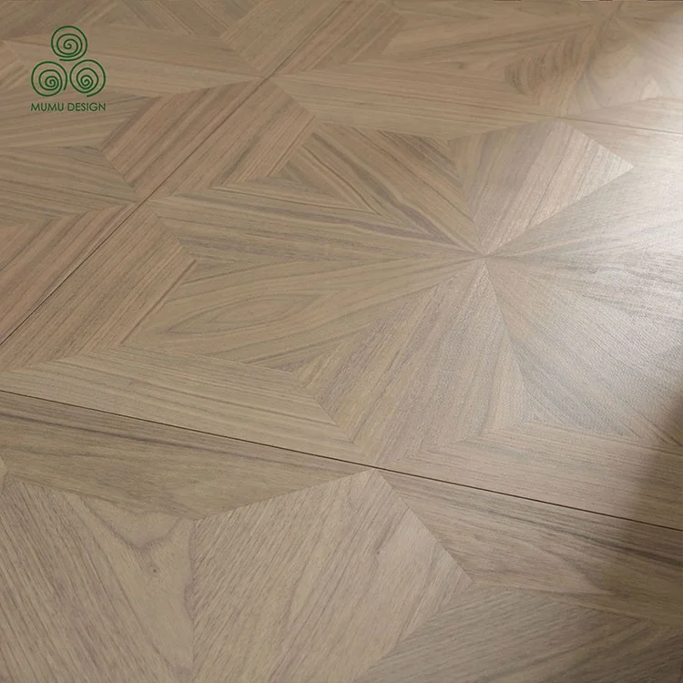MUMU Artistic Dark Interior Solid Wood Timber Hardwood Engineered Wood Parquet Flooring with Decorative