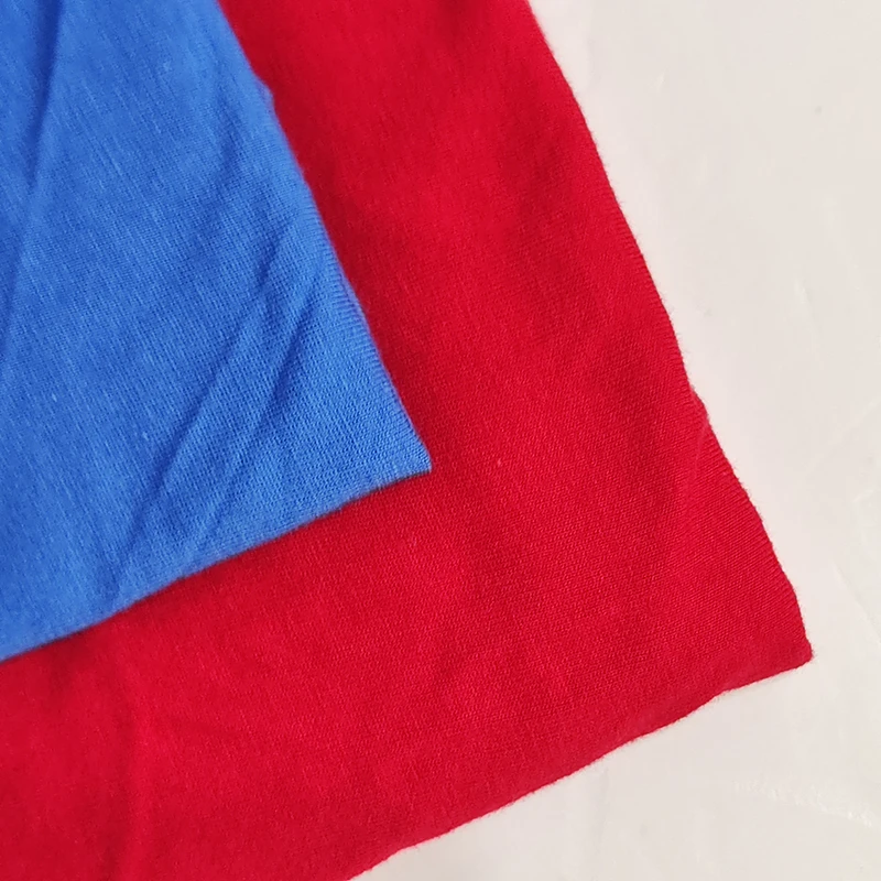 high end free sample 145gsm 32s 100% cotton fabrics for clothes t shirt fabric