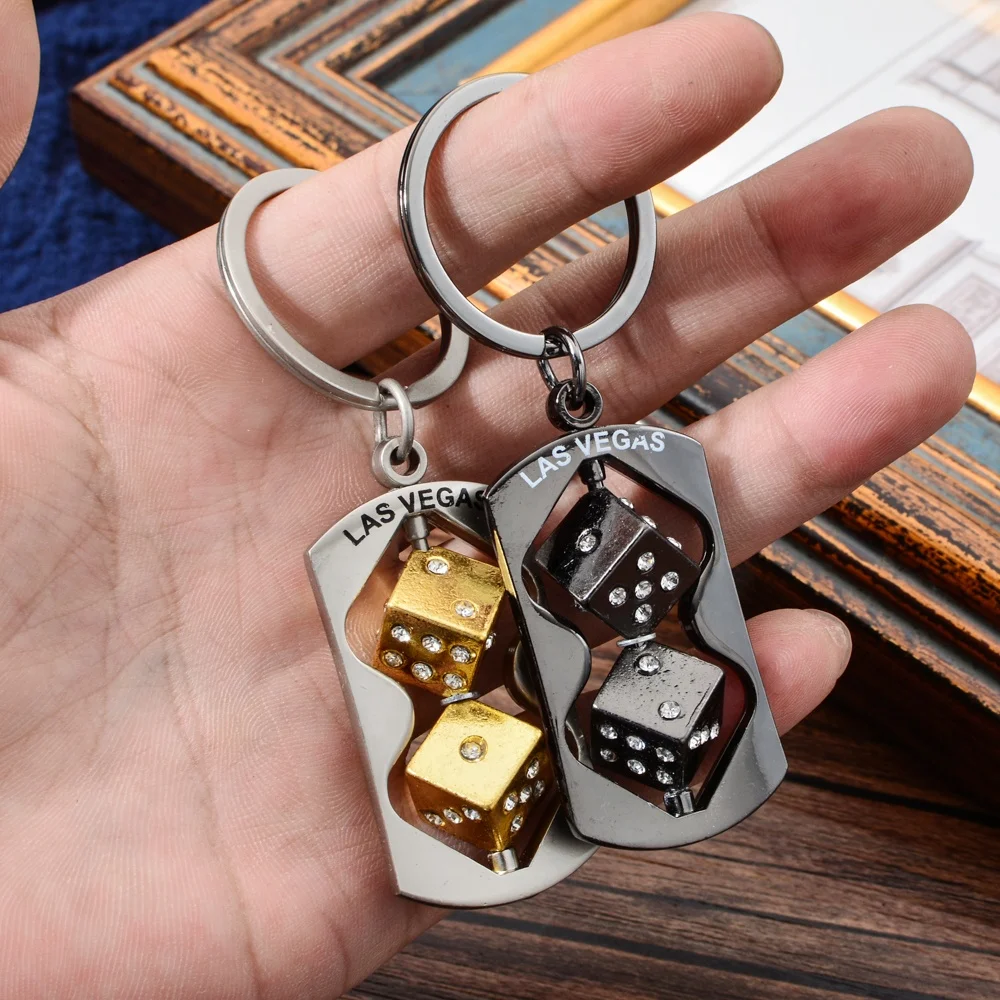 Ins Hot sale  custom zinc alloy silver las vegas keychain for gift and souvenir