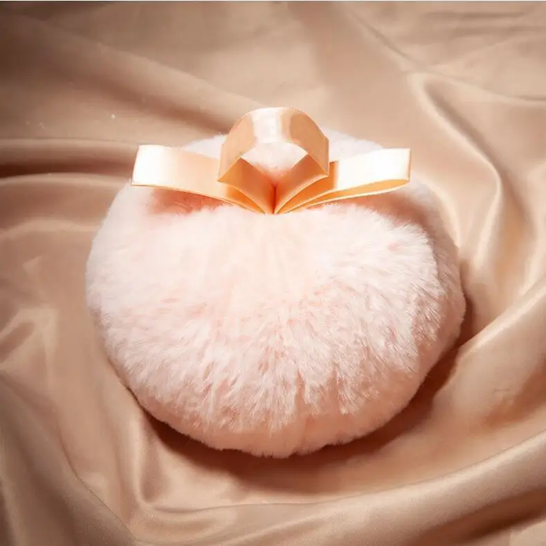 pink cosmetic plush fluffy glitter powder puff private label sponge fast body blushing puff women large body glitter powder puff