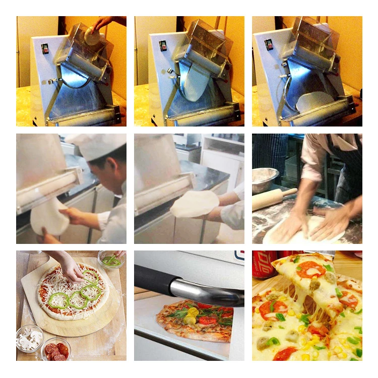 Stainless Steel Electric Kitchen Equipment Pizza Dough Press Roller Sheeter/ Crust Making