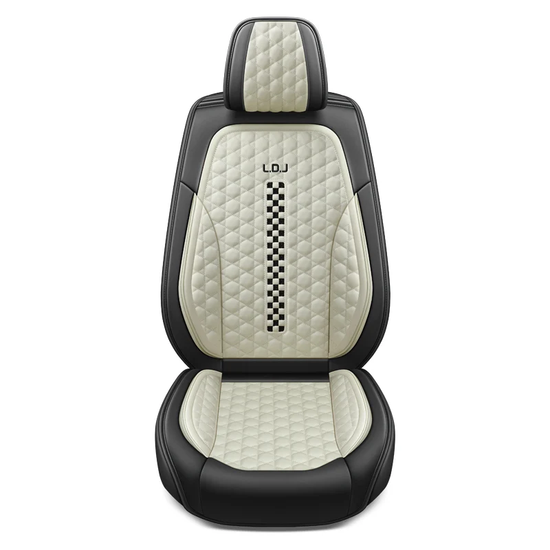 Sports Style Nappa PU Leather Car Seat Covers Full Set Protector Conjoined Headrest Cap for Most Cars SUVs Pick-up Trucks