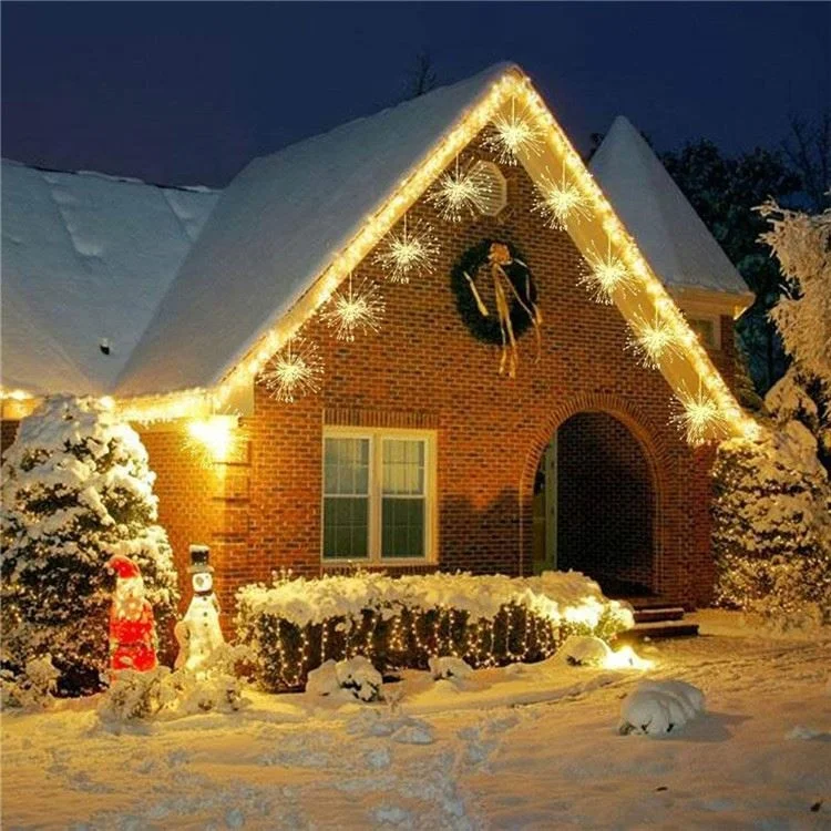 LED Firework Festival Hanging Starburst String DIY Copper Fairy Garland Christmas Outdoor Twinkle Light