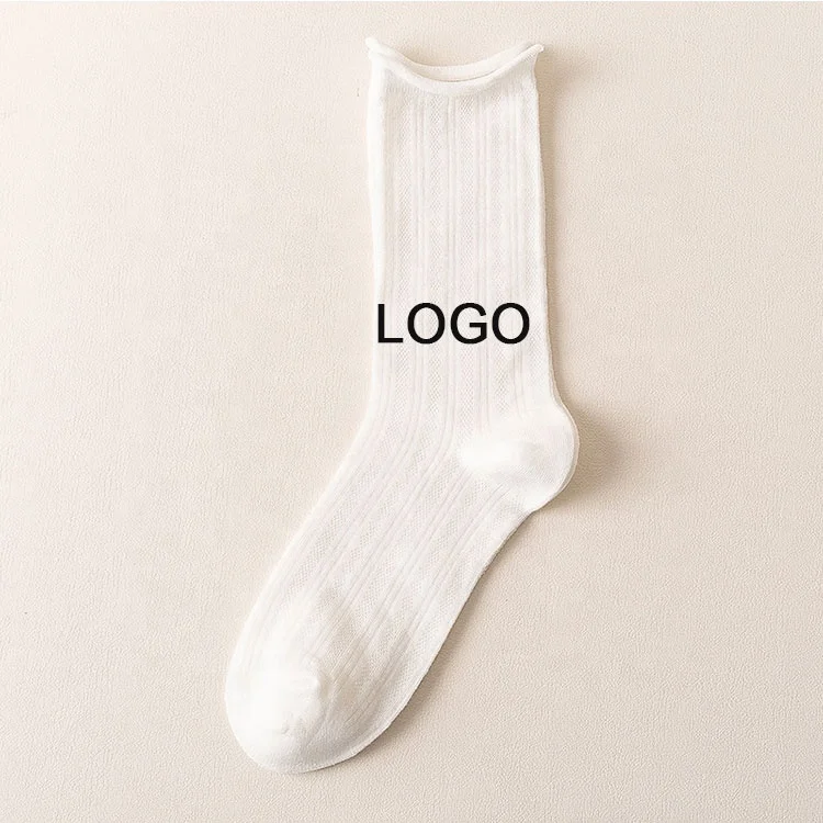 2024 Spring Hot Selling FREE DESIGN & MOCK UP Made Your Own Logo Crew Sock Customized Cotton Socks Custom Design Men Socks