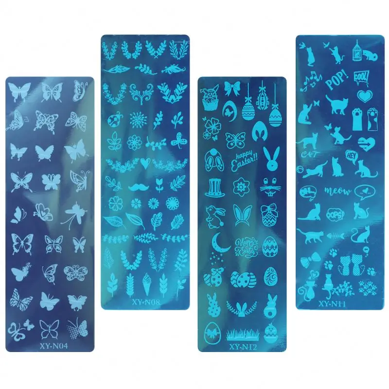 mix style 12*6cm Stainless Steel Nail Art Design Stamping Template Nail Polish Pattern Seal Mold Nail Art Gel Design Plate