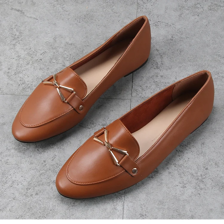 Ladies simple ballerina pump flat loafer shoes