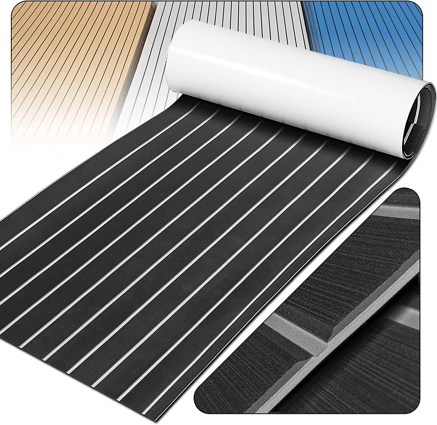 Ocean sport Hot Sale UV Resistant eva boat flooring marine self adhesive faux teak boat flooring decking sheets