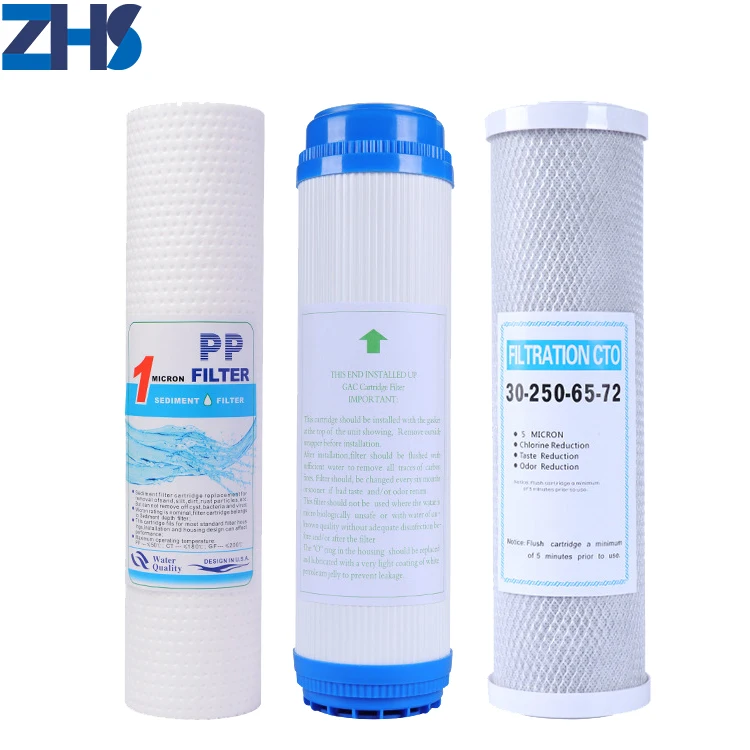 ZHS food grade 10 inch coconut shell filter cartridge UDF water filter for water purification filtration of odors function