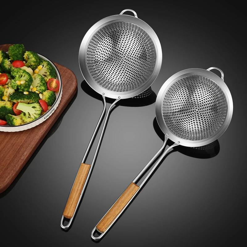 Премиум тонкой сетки из нержавеющей стали сита набор кухонных фильтр сетчатый фильтр из нержавеющей стали с деревянной ручкой