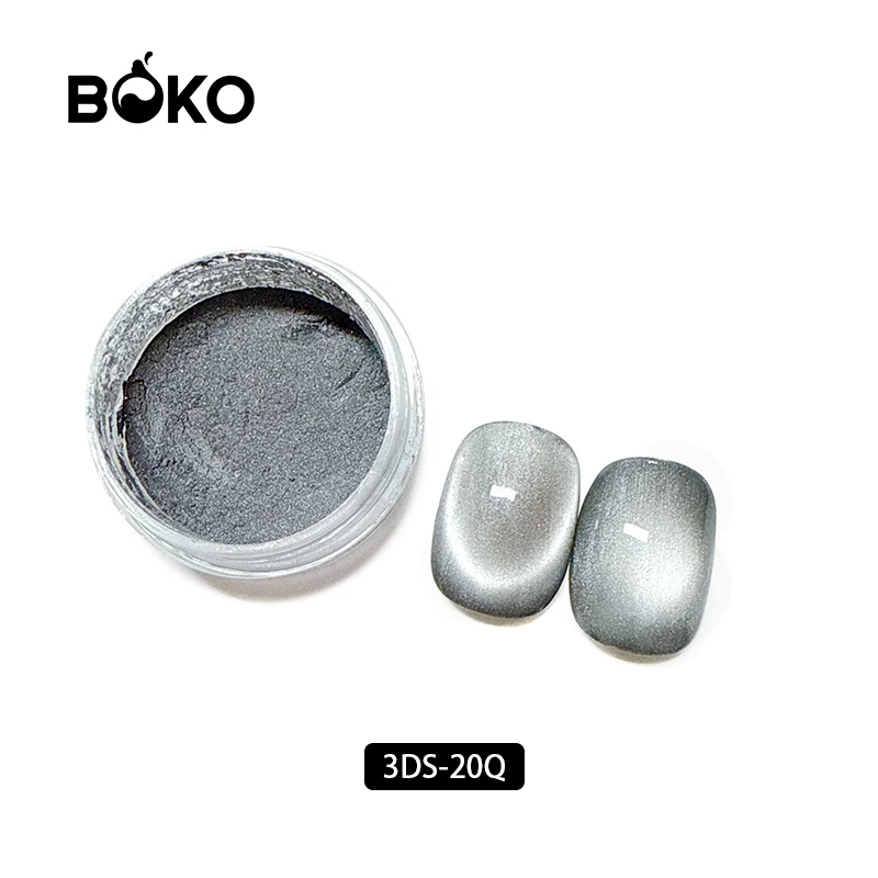 BOKO Wholesale Custom Logo Nail Pigment Magic Crystal Private Label Reflective Cat Eye Nail Gel Polish