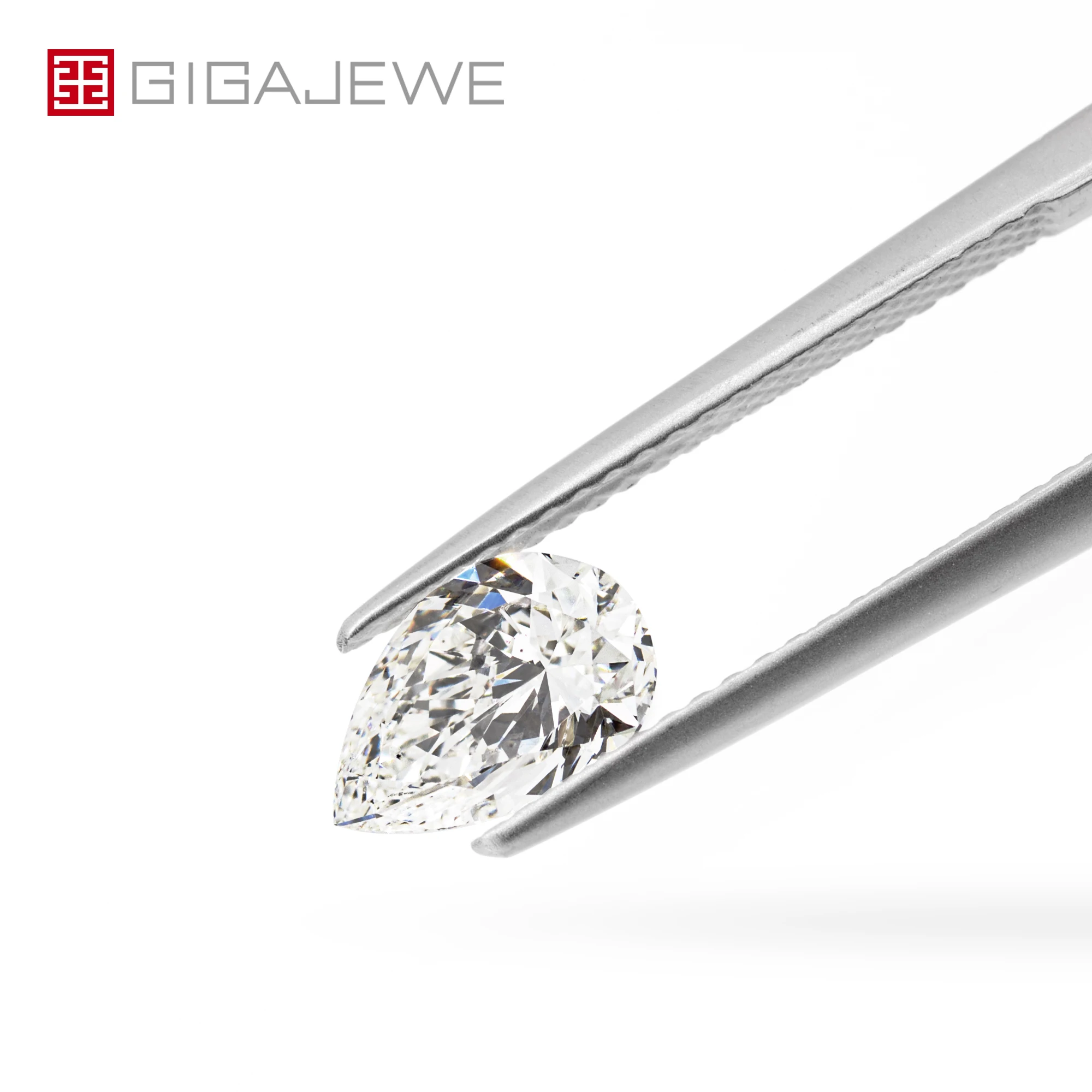 GIGAJEWE White Colors Pear Cut Large Size Diamant Rough with IGI Certificate CVD Diamond Poloshed