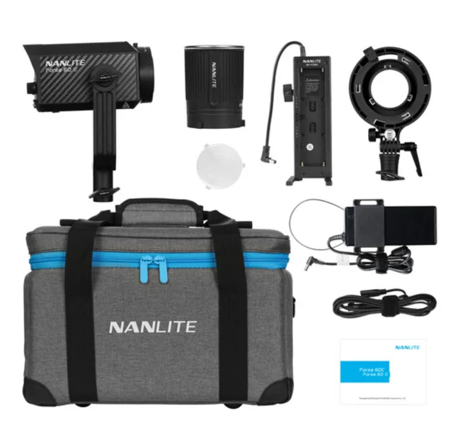 Nanlite Forza 60 II Daylight / 60B II Bi-Color LED Light FM Mount Bowens Adapter for Film Broadcast Video Production