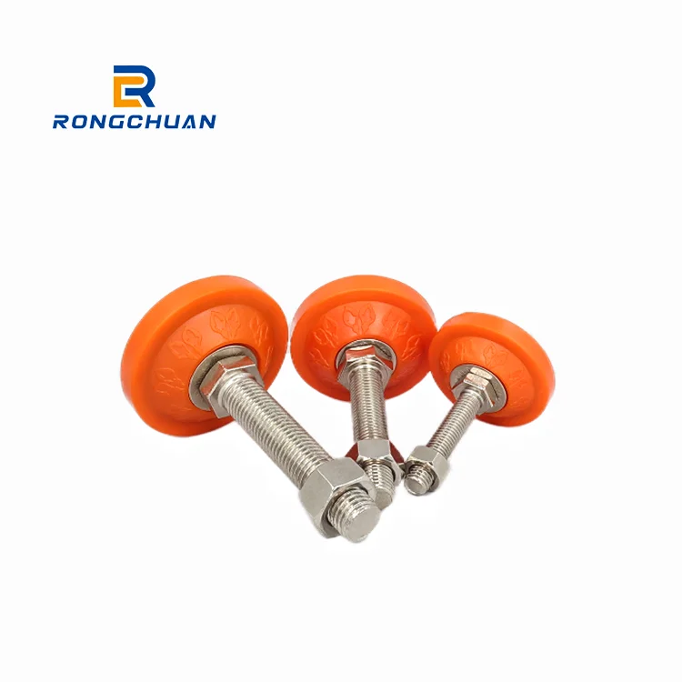 Wholesale k-type shockproof non-slip leveling foot mental and soft rubber material swivel adjustable leveler feet