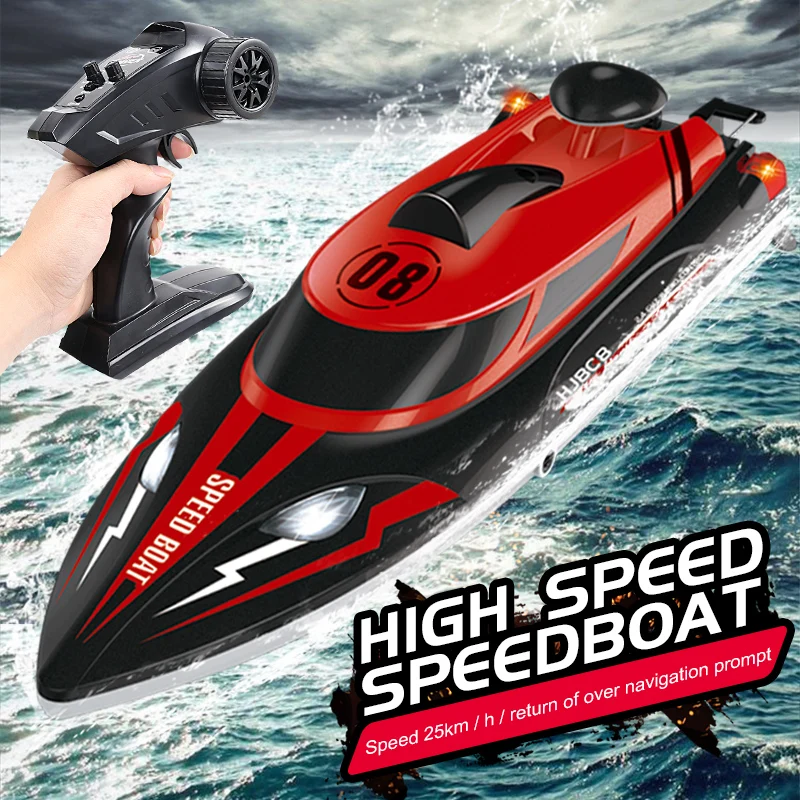 Hot Sell RC Boat HJ808 22KM/H Speedboat Athletic Navigation Self-turning Electric Racing Boat