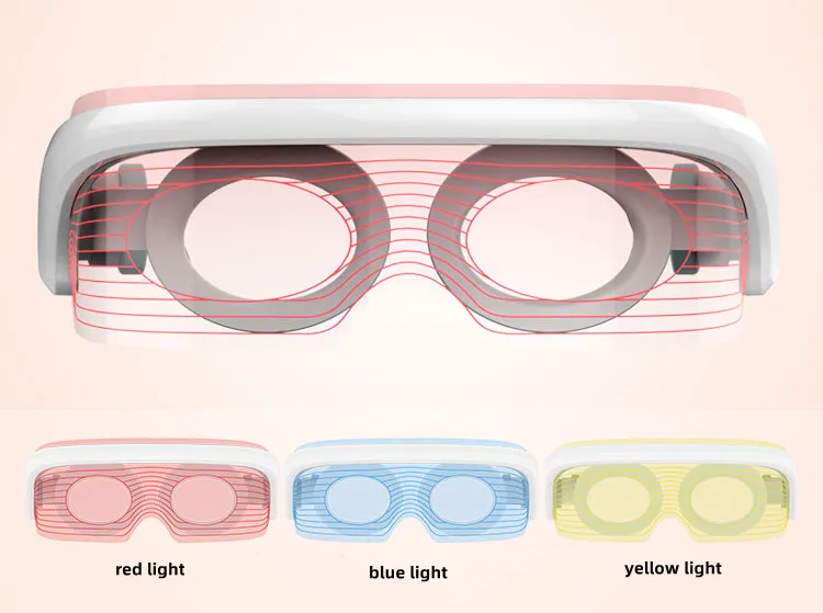OEM ODM 3D Eye Vibration Led Red Light Therapy Device Led Eye Glasses Anti Aging Led Therapy Eyes Massager