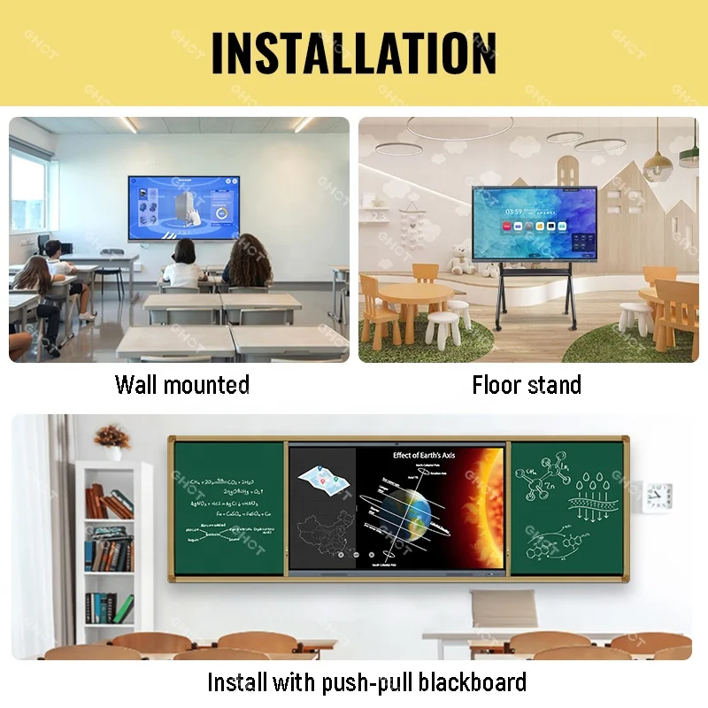Hot Sales Smart Board 65/75/86/98/110 Inch Smart Whiteboard 20 Finger Touch Screen LED 75 Inch Interactive Whiteboard For School