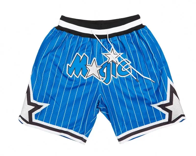 Wholesale Just Mens Don Throwback Basketball Shorts Hip Hop Magic Polyester Quick Dry Embroidery Mesh Sports Wear With Logo