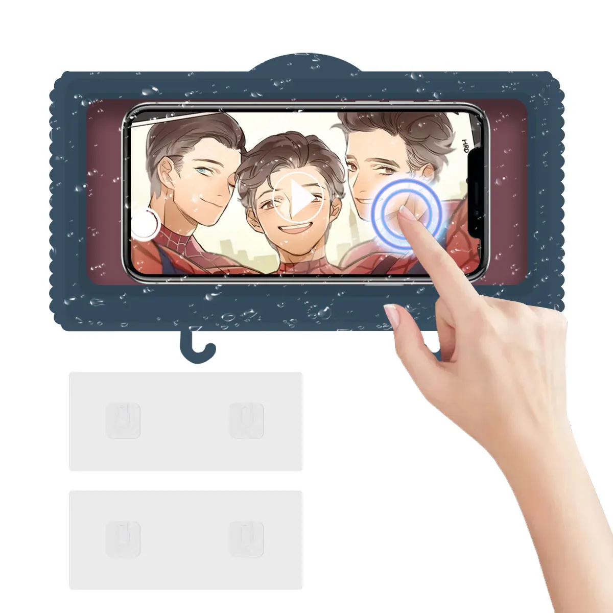 Wholesale Bathroom Transparent Waterproof Wall Mount smartphone holder Shower cell Phone Holder