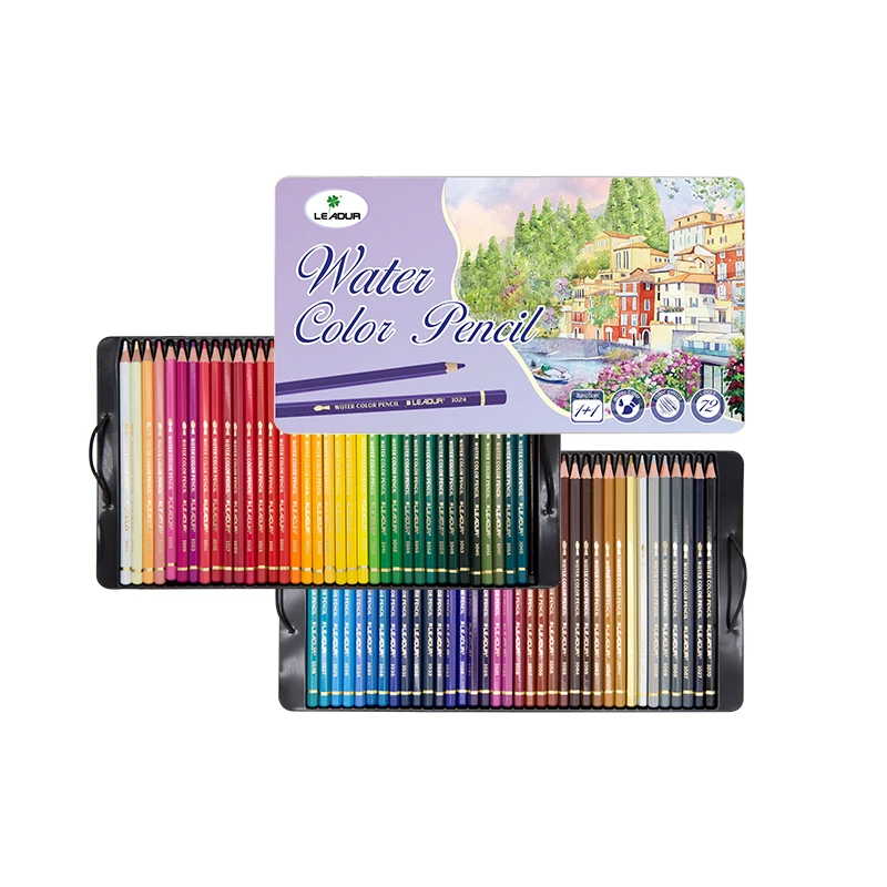 Professional 72pcs Watercolor Pencil For Drawing Set Water Soluble Colored Pencils For Art Students