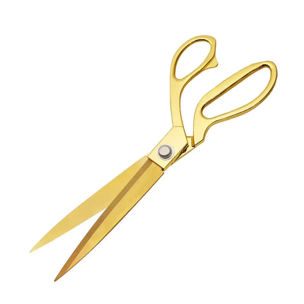 Stainless Steel Tailor Scissors Golden Coating Blade Plating Ciseaux Tijera Garment Shears for Embroidery Sewing Fabric Shears