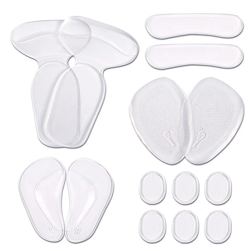 Transparent Insole Crystal Shoes Pad Sole Woman Silicone Gel Insoles High Heel Anti Slip Insole Forefoot Pad