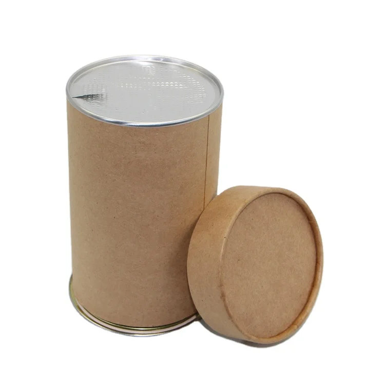 round Kraft Paper Tube for Nutritional Coffee Powder Packaging Stamped Cardboard Cylinder Tube for Food and Milk Powder