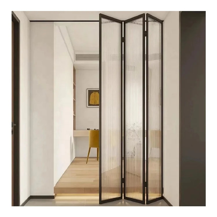 Soundproof design folding door glass folding kitchen bathroom sliding folding door interior partition