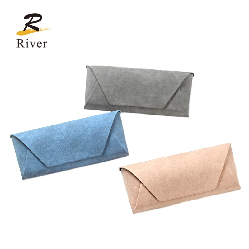 High Quality soft handmade custom leather optical eyeglasses pouch eyewear glasses box spectacle case