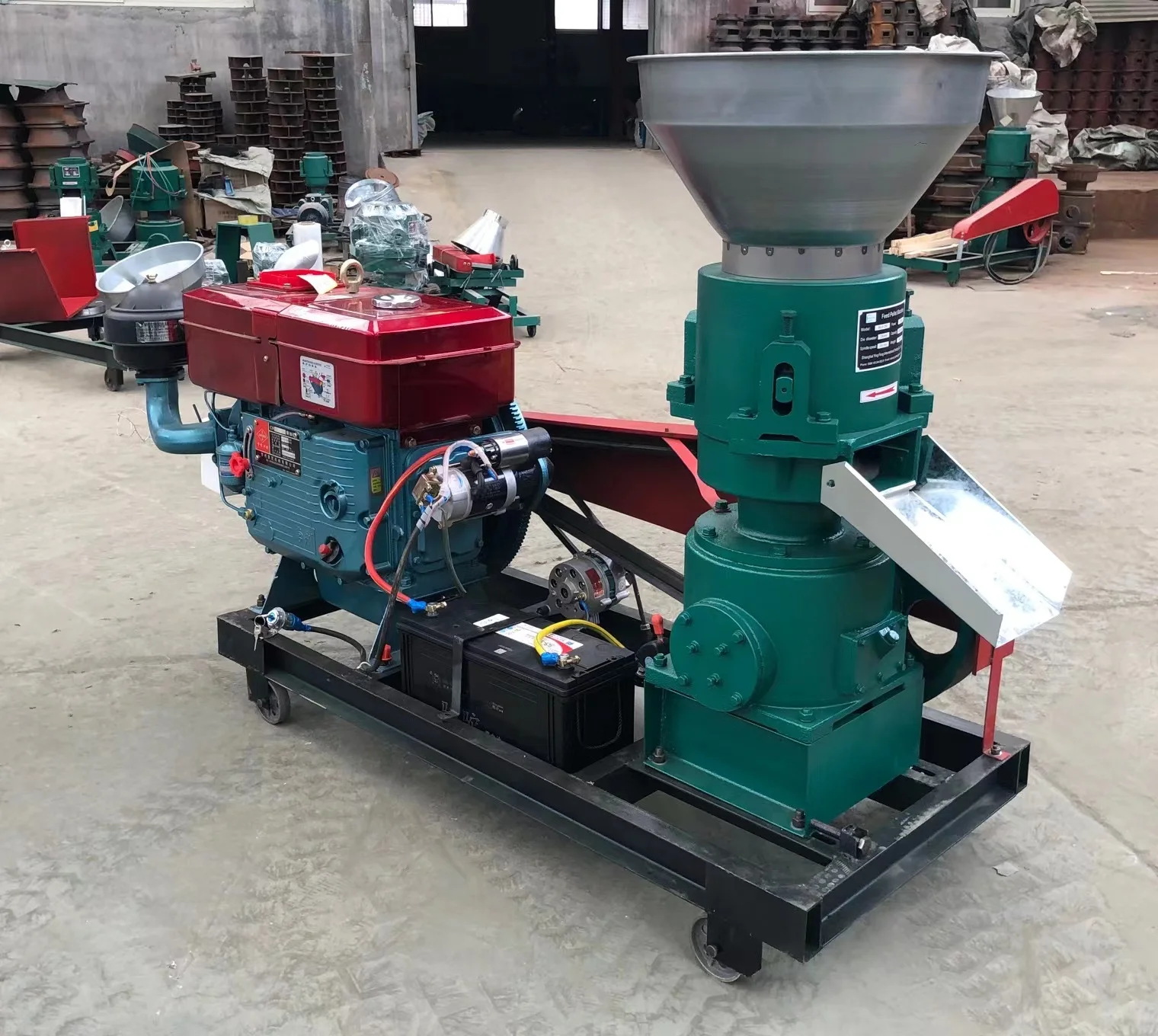 WEIYAN 1000KG/H Diesel Engine 35HP Animal Feed Processing Special Poultry Farm Cattle Mini Feed Pellet Machine