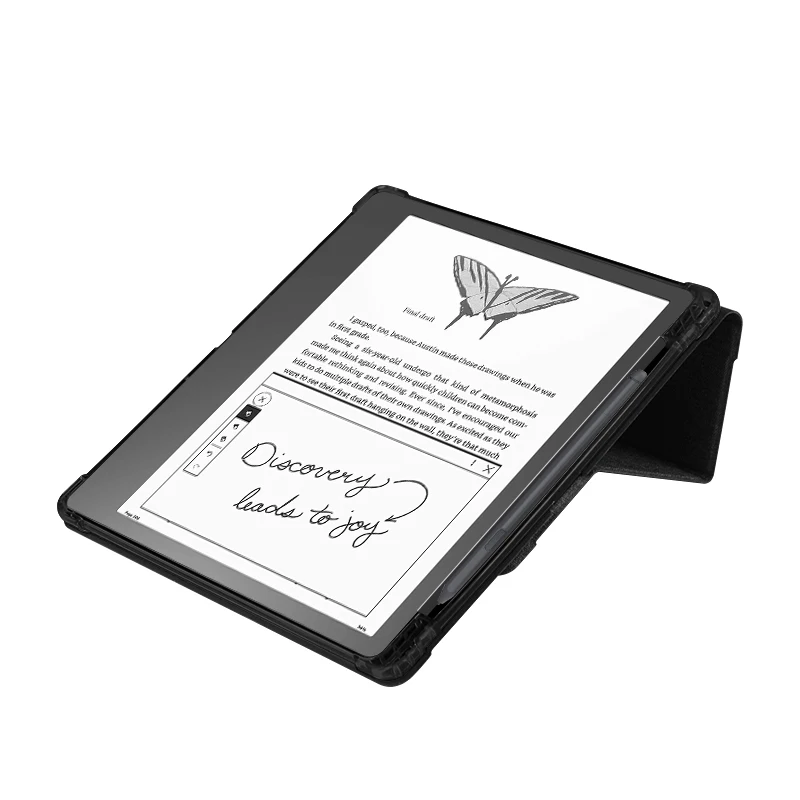 AJIUYU Case For Amazon Kindle Scribe 10.2 Inch Case with Pencil Holder Shockproof TPU Silicone Ebook Stand Cover Shell