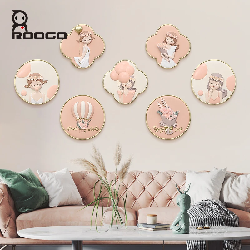 Roogo Fairy Girl Series 3D Luxury Style Wall Hanging Home Decoration Piece New Design Wholesale Price