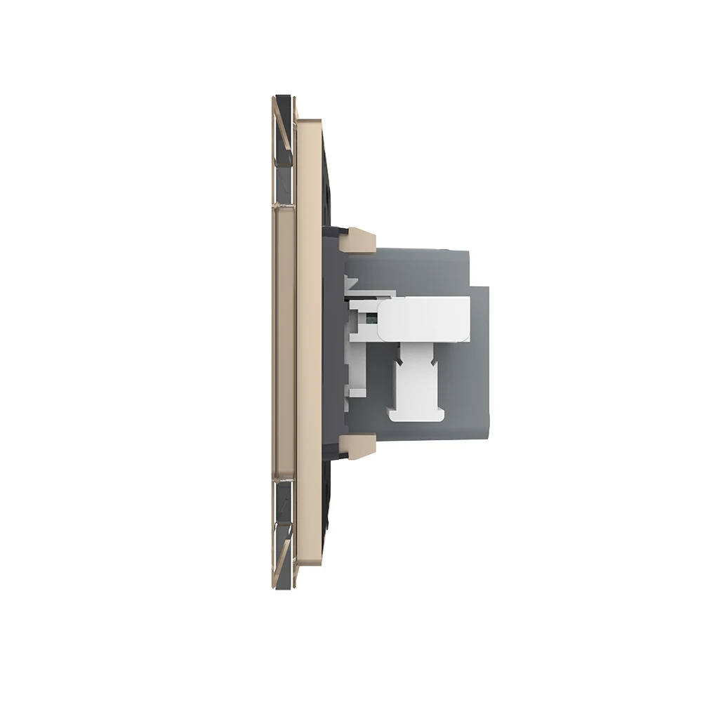 Livolo c7 Tel Socket Module And 1 Gang Touch Switch Assemble European Socket And Switch